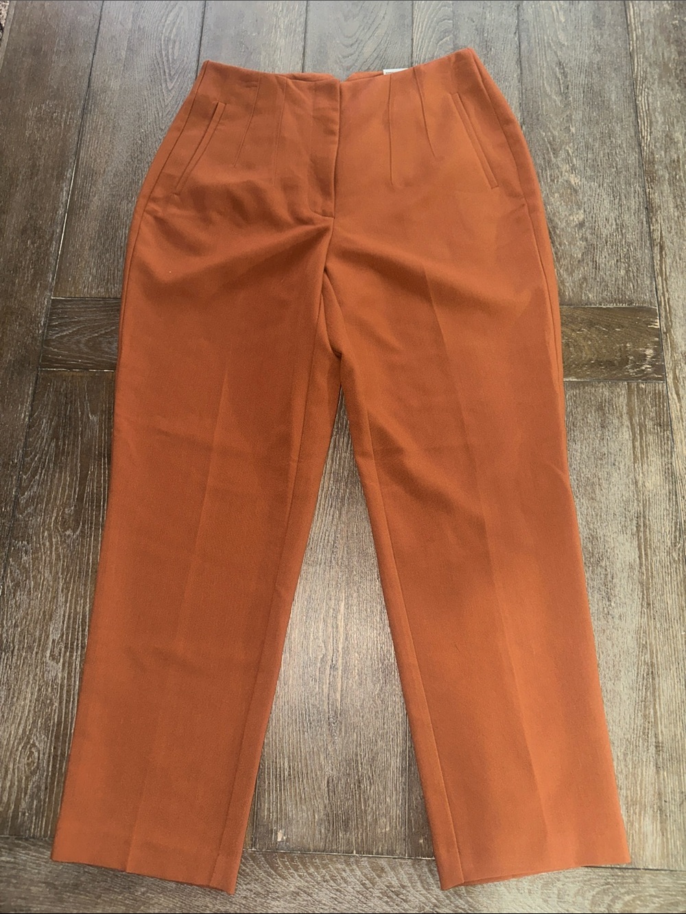 Nine West Women's Rust Orange Tailored Straight-Leg Pants